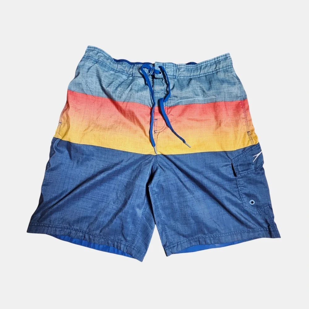Speedo Etched Island E Board Trunks Swim Shorts‎ XL Polyester Surf Beach Summer